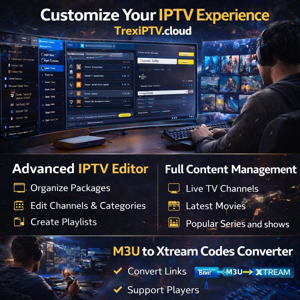 Advanced IPTV Editor & M3U Converter – Full Control IPTV Services | http://trexiptv.cloud/